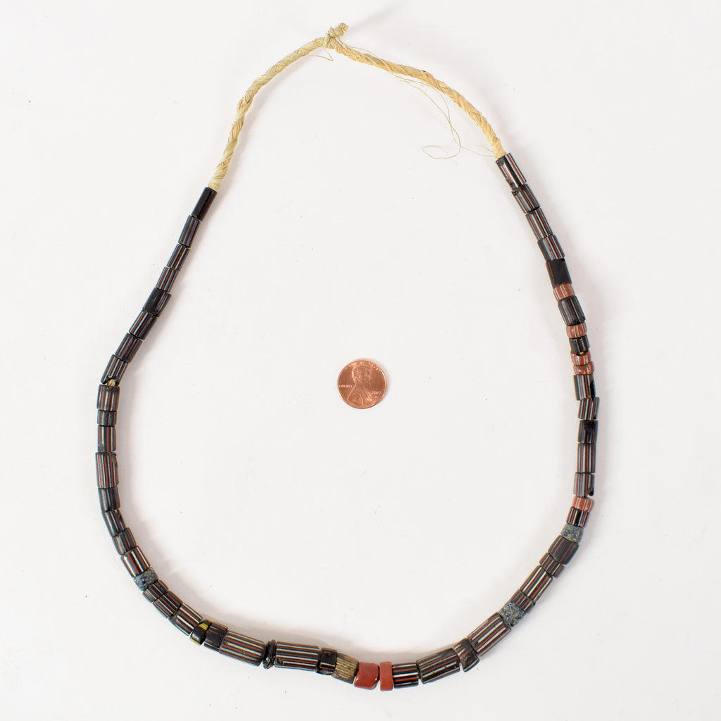 Striped Greenhearts Venetian Trade Beads