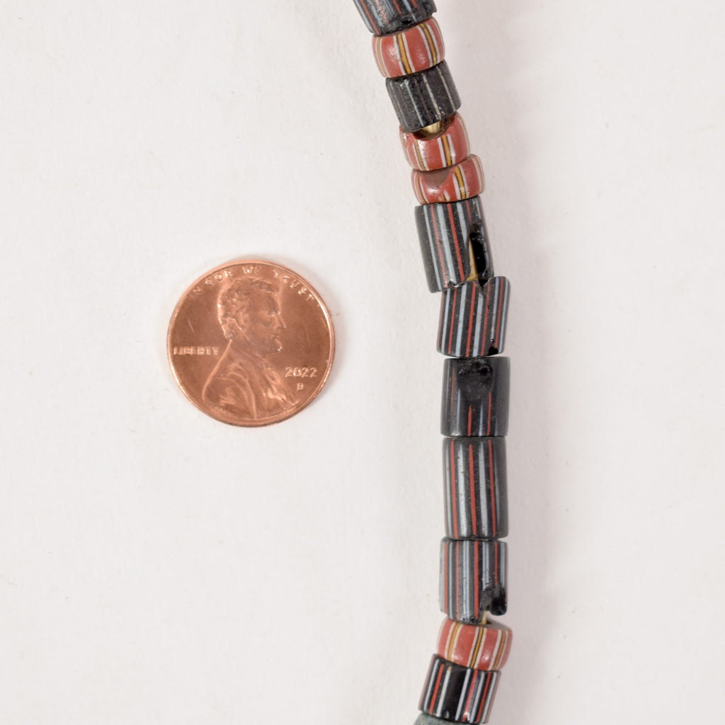 Striped Greenhearts Venetian Trade Beads