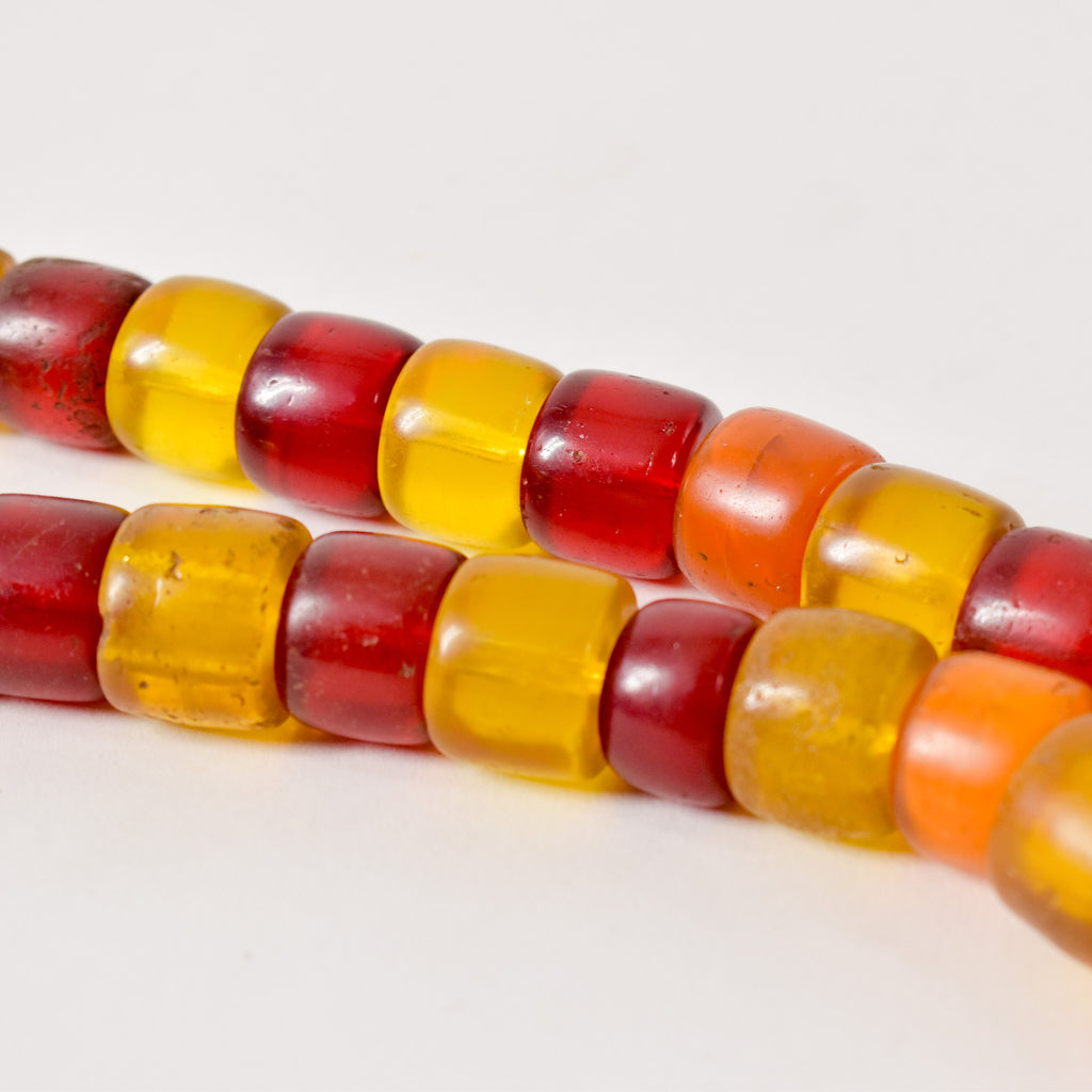 Orange Red Phenolic Resin Trade Beads Morocco 30 inch