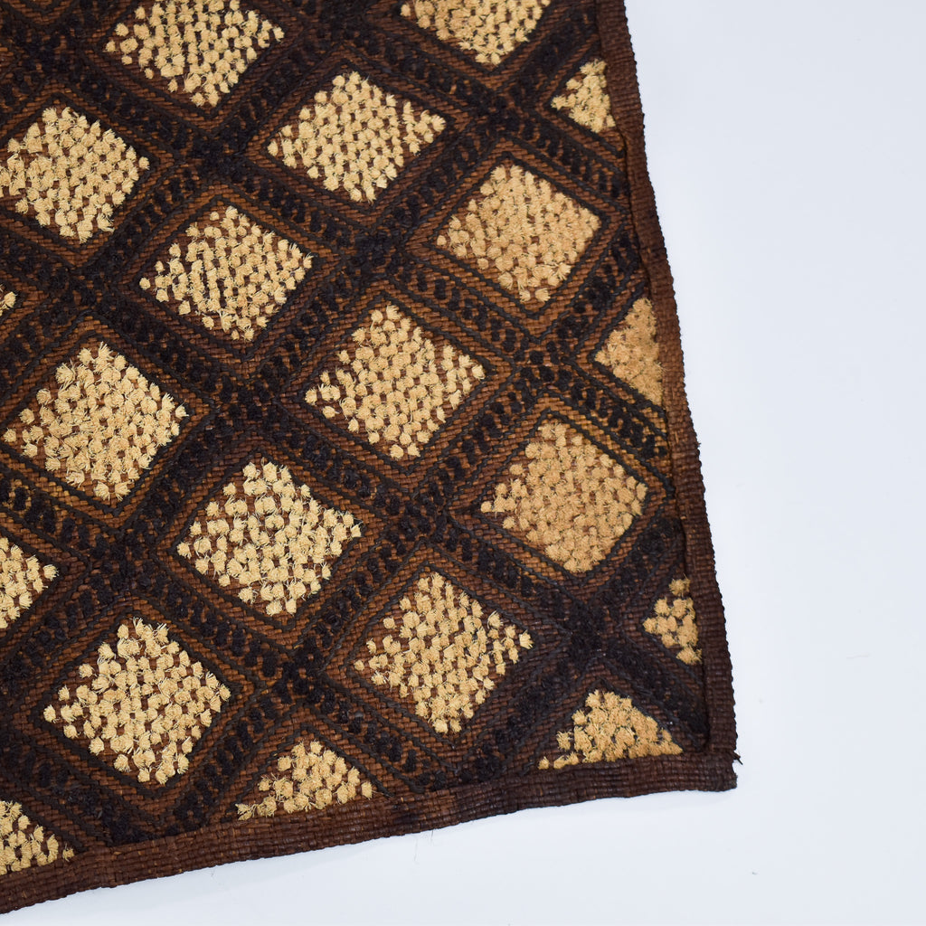 Kuba Raffia Square Textile Congo 22x19 Inch