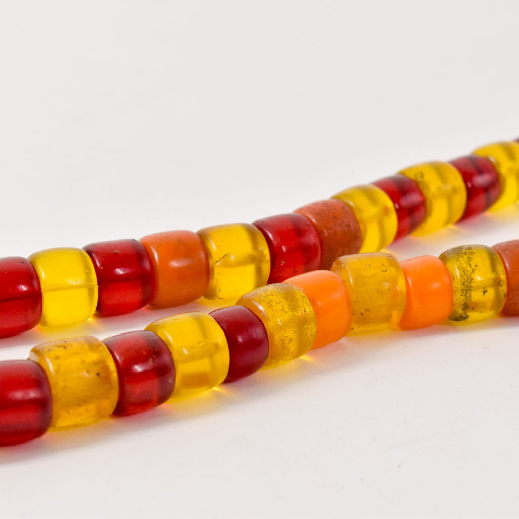 Orange Red Phenolic Resin Trade Beads Morocco 30 inch