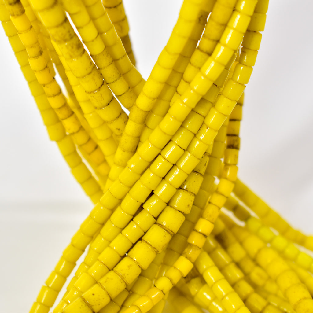 12 Tile Yellow Trade Beads