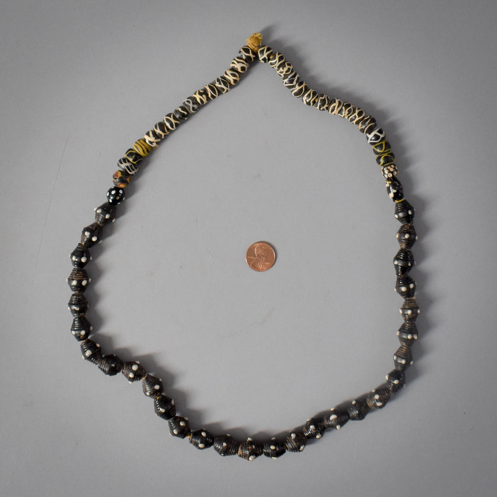 Rare Barrel and Black Rattlesnake Venetian Trade Beads