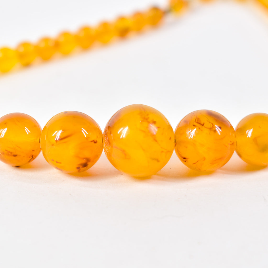Graduated Amber Trade Bead Necklace Henry Collection
