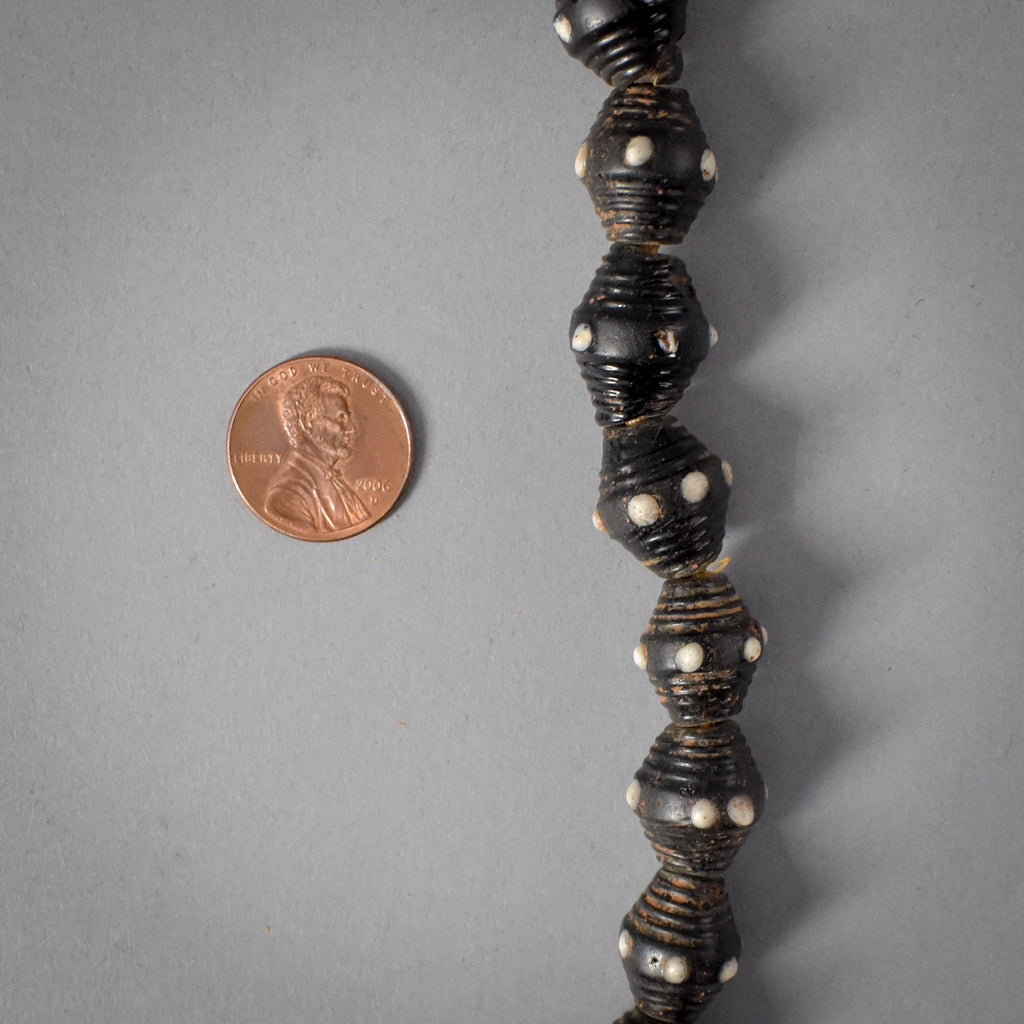 Rare Barrel and Black Rattlesnake Venetian Trade Beads