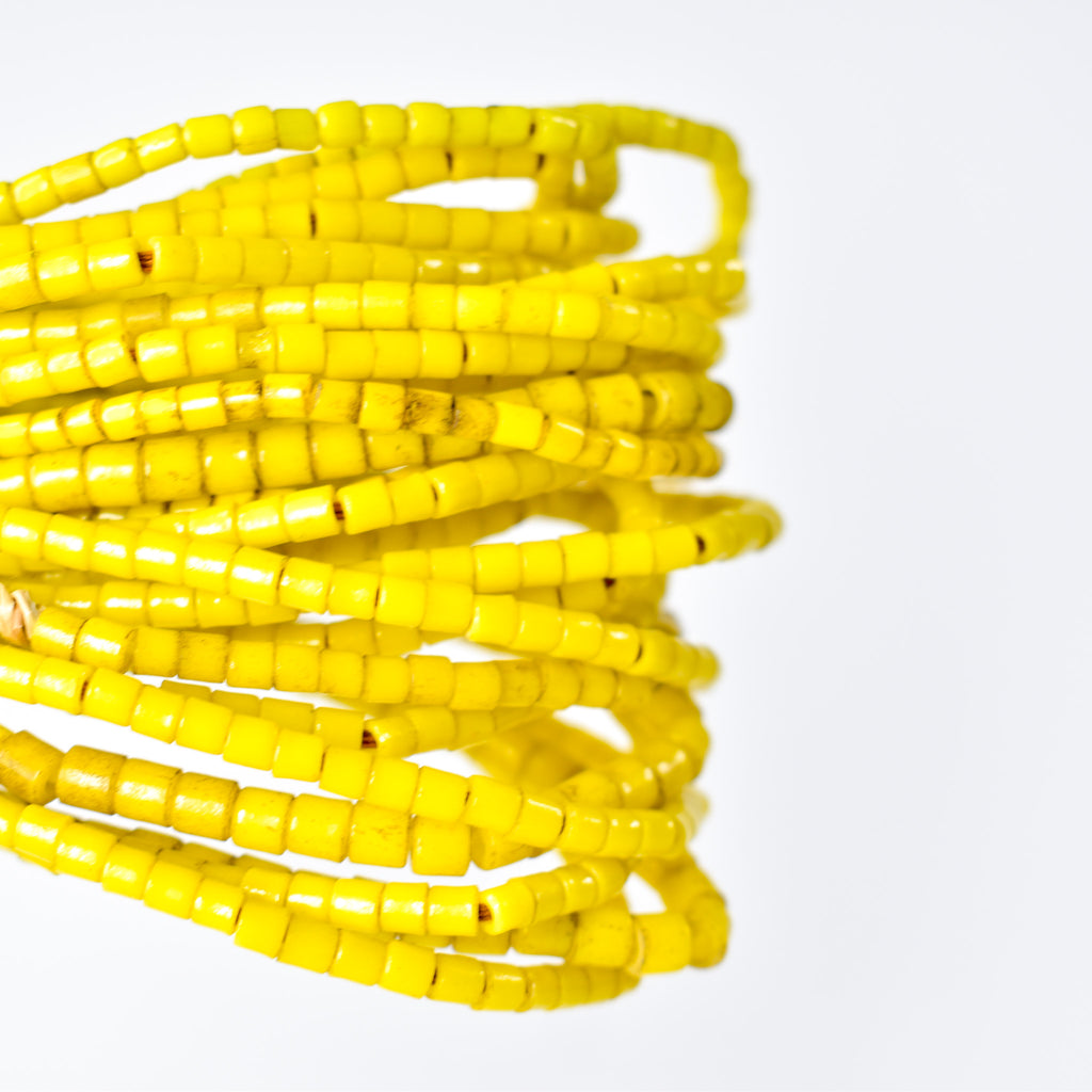 12 Tile Yellow Trade Beads