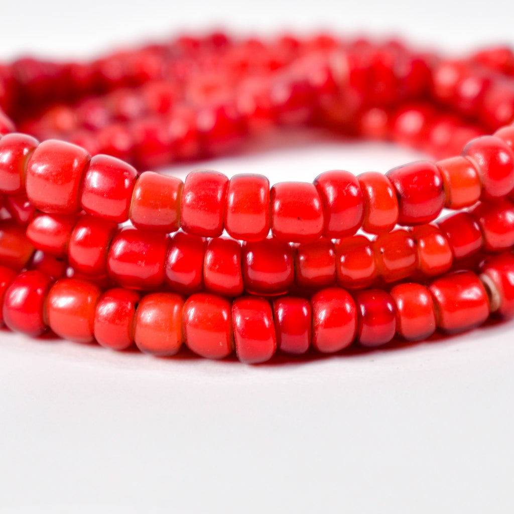 Venetian Red White Heart Trade Beads Henry Collection