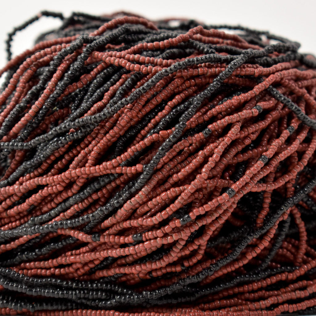 Baule Tamba Red and Black Seed Bead Necklace