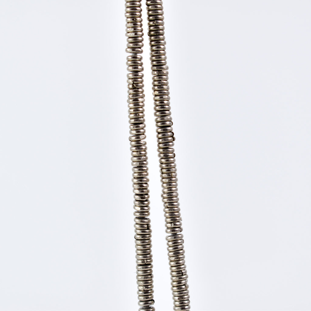 Silver Metal Heishi Beads Ethiopia