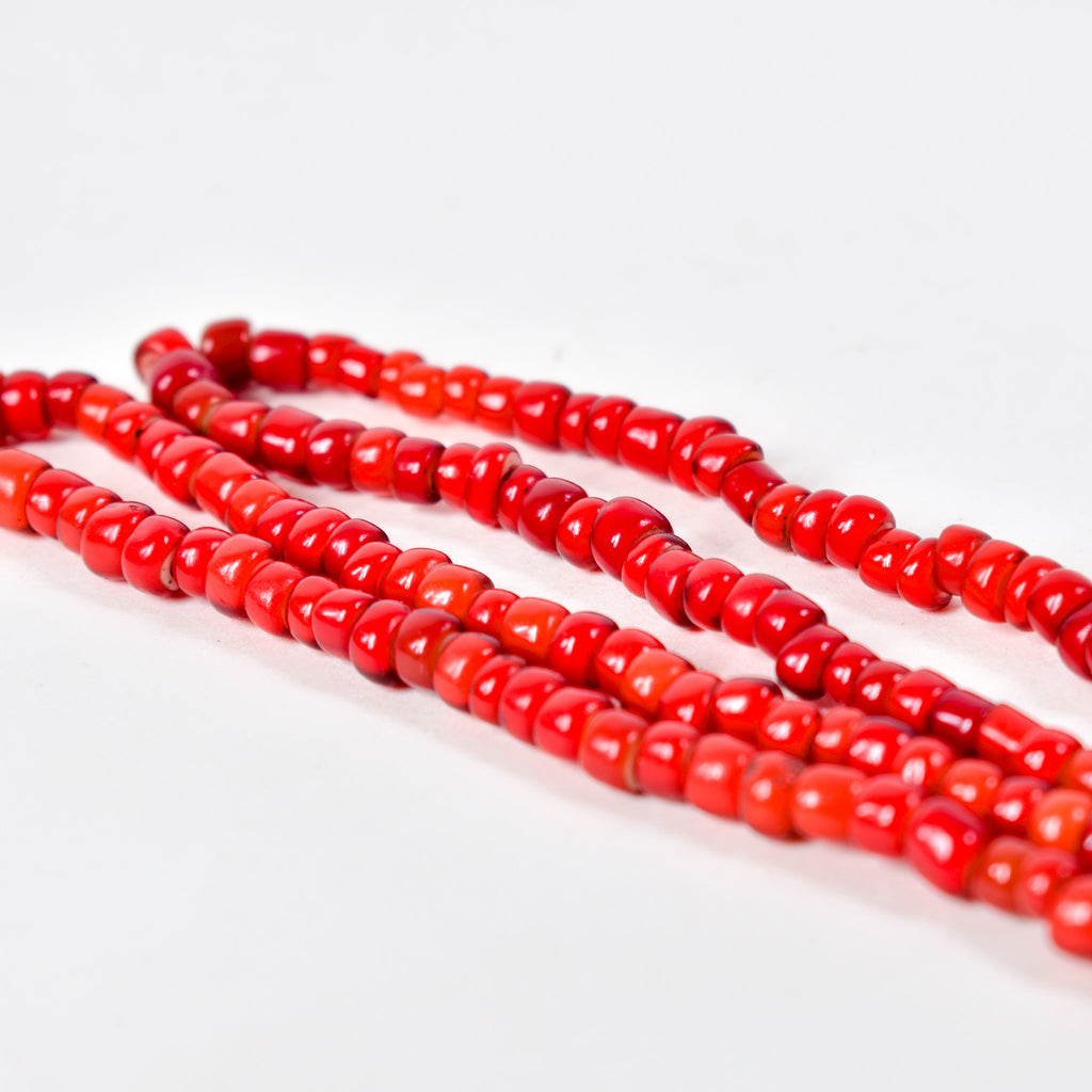 Venetian Red White Heart Trade Beads Henry Collection