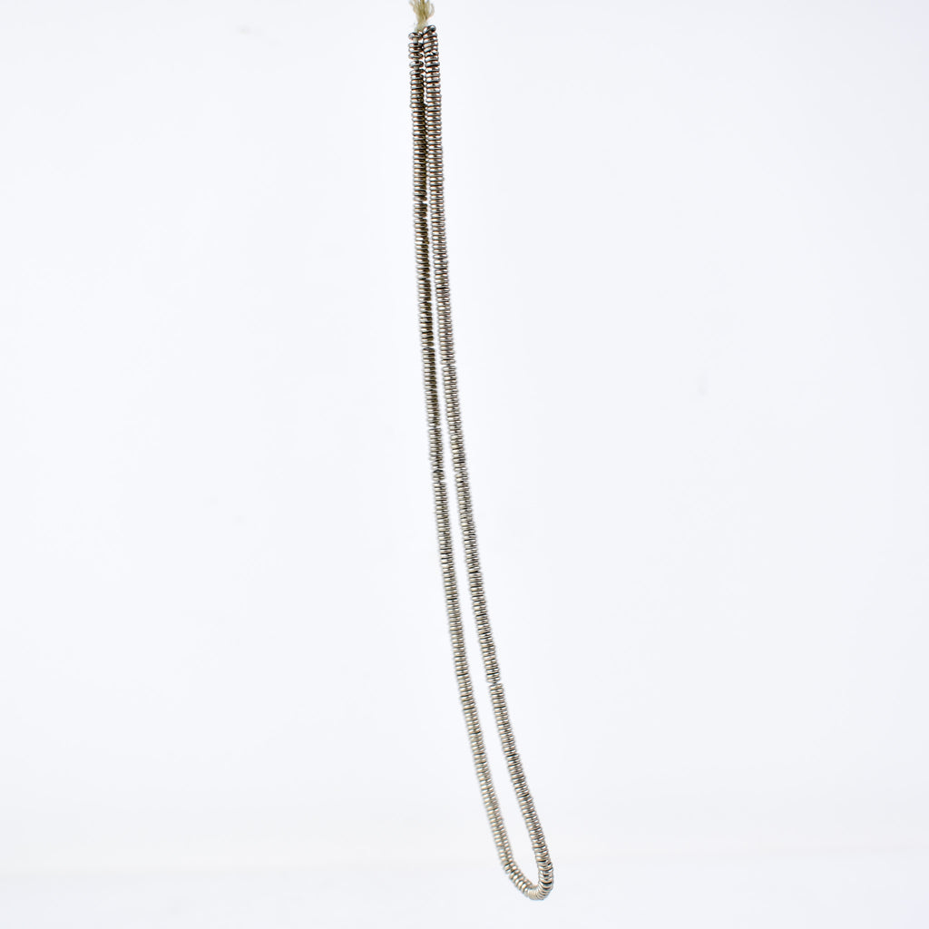 Silver Metal Heishi Beads Ethiopia