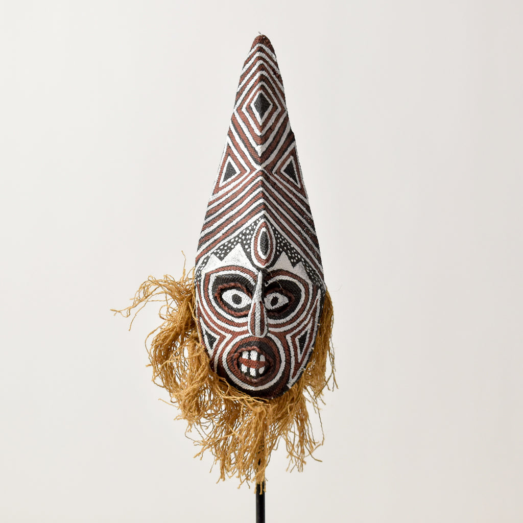 Makishi Painted Mask with Beard Zimbabwe