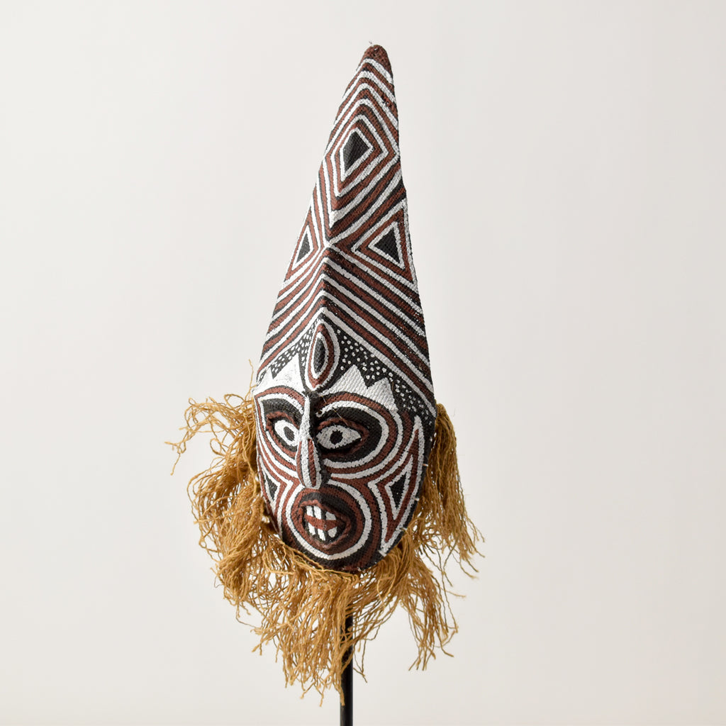 Makishi Painted Mask with Beard Zimbabwe