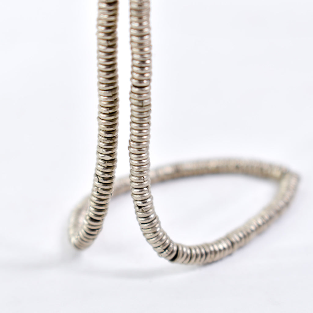 Silver Metal Heishi Beads Ethiopia