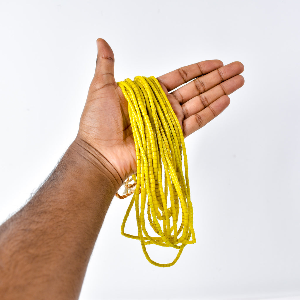 12 Tile Yellow Trade Beads