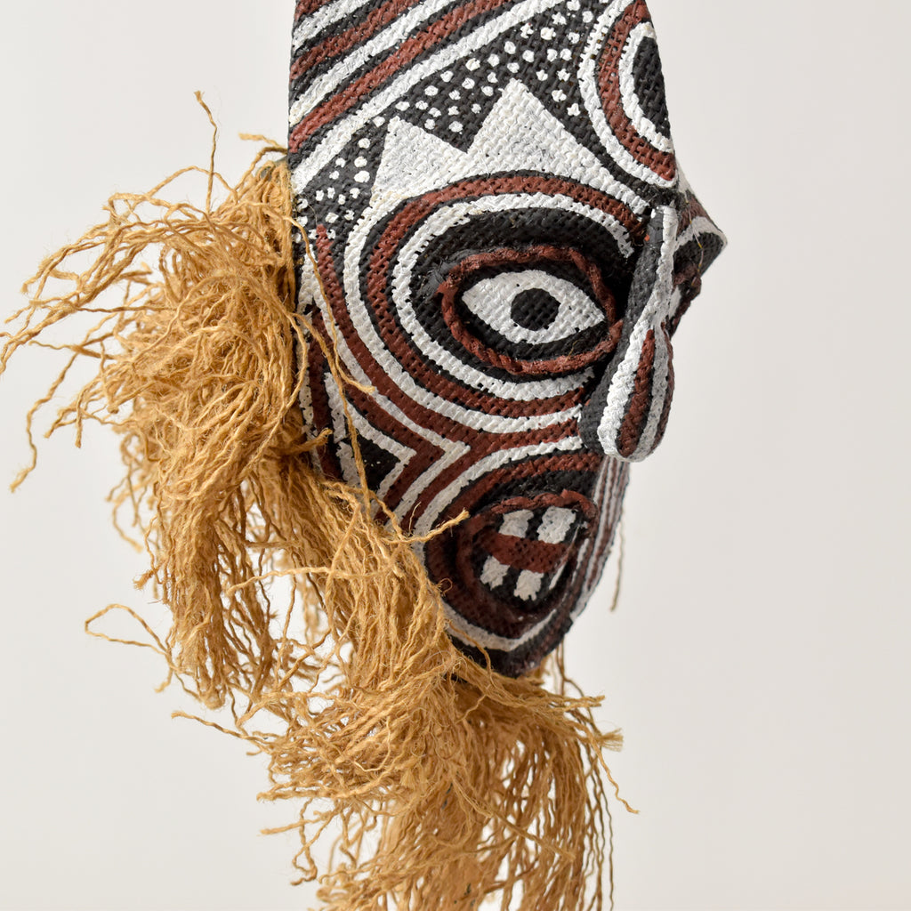 Makishi Painted Mask with Beard Zimbabwe