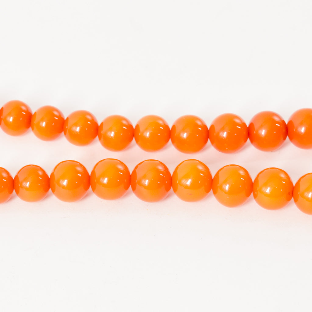 Orange Graduated Resin Beads Necklace Ruth Flynn Collection 33 Inch