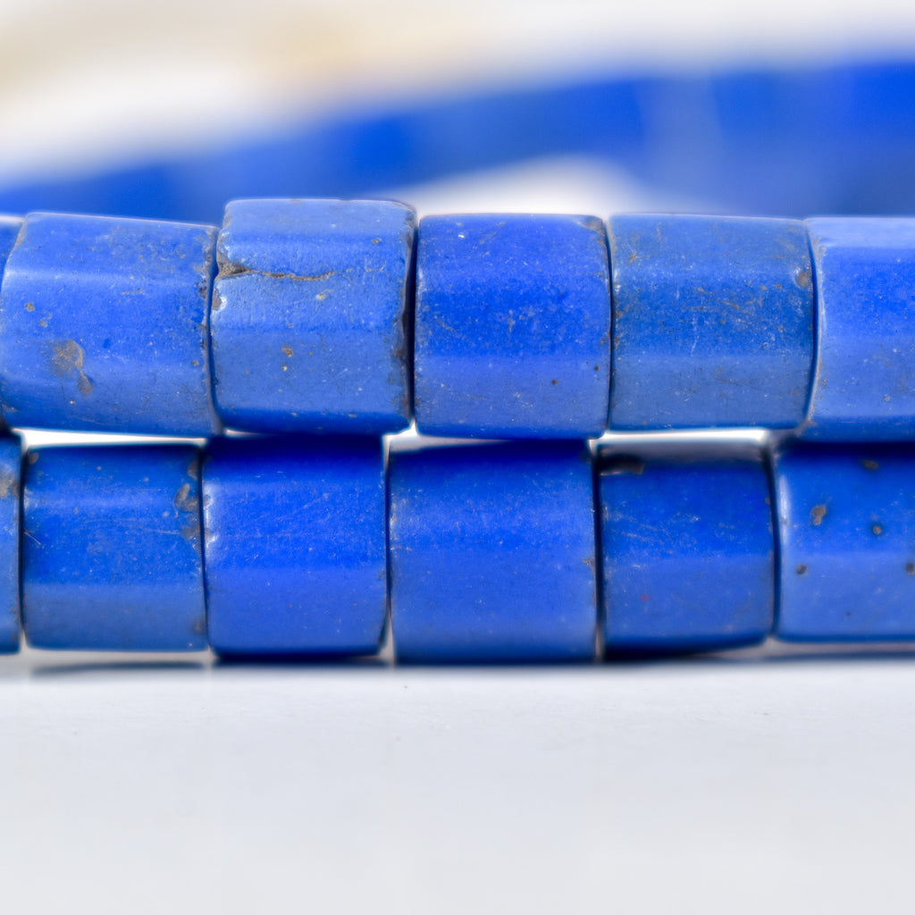 Russian Blue Opaque Trade Beads Czech