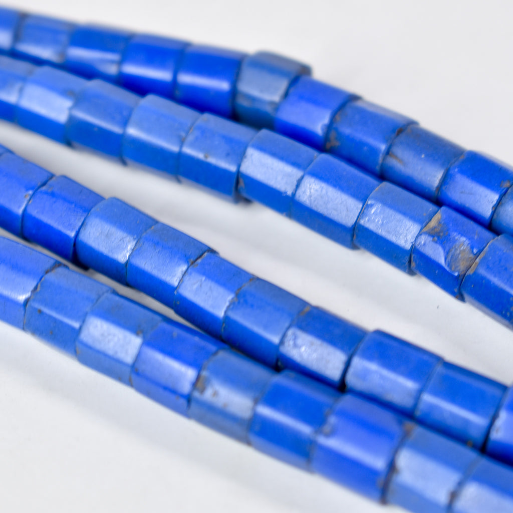 Russian Blue Opaque Trade Beads Czech