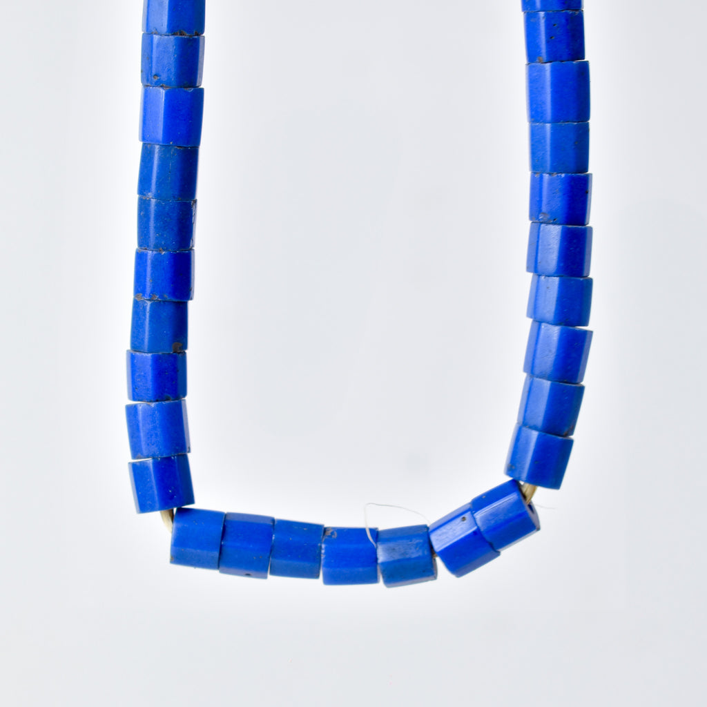 Russian Blue Opaque Trade Beads Czech