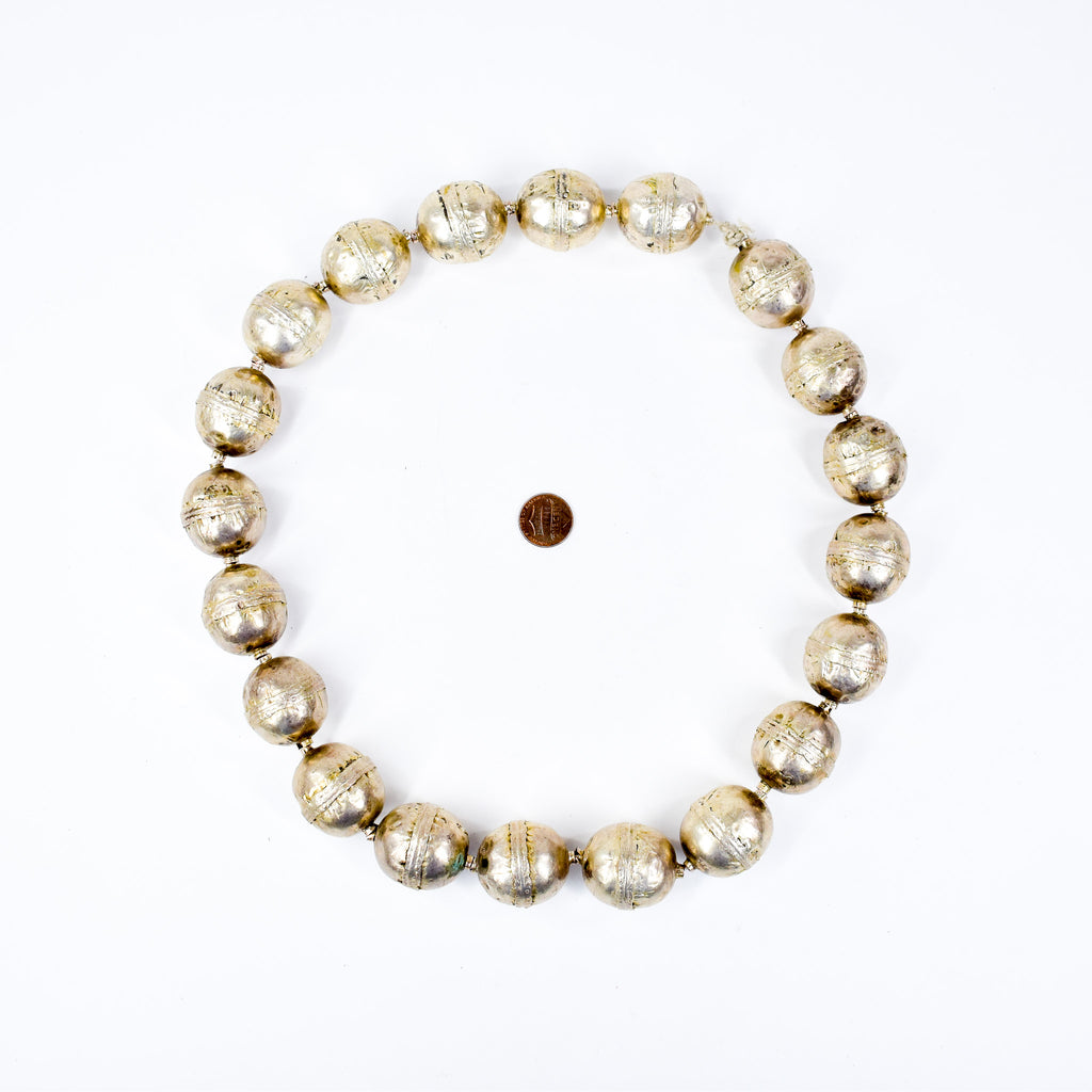 X-Large Ethiopian Silver Colored Metal Beads