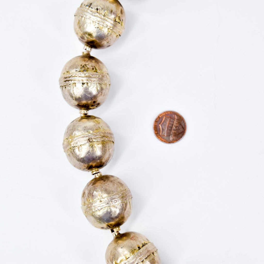 X-Large Ethiopian Silver Colored Metal Beads