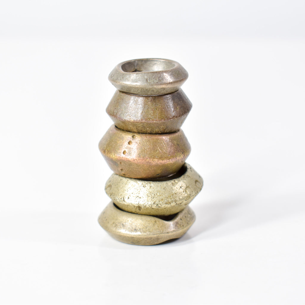 5 Brass Ring Beads Ethiopia