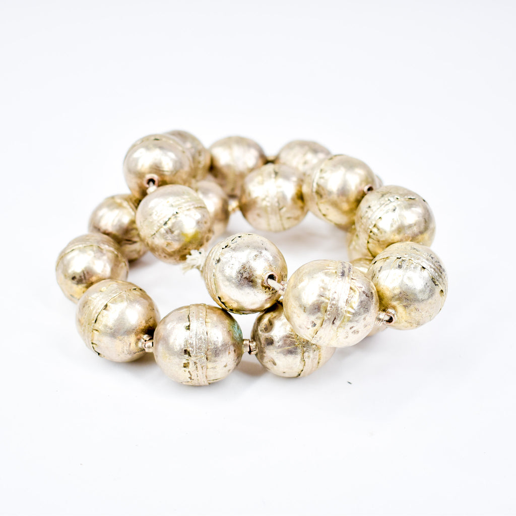 X-Large Ethiopian Silver Colored Metal Beads