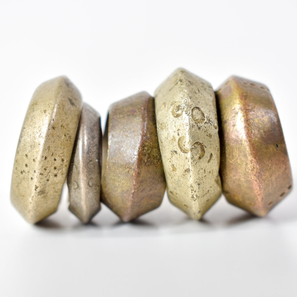 5 Brass Ring Beads Ethiopia