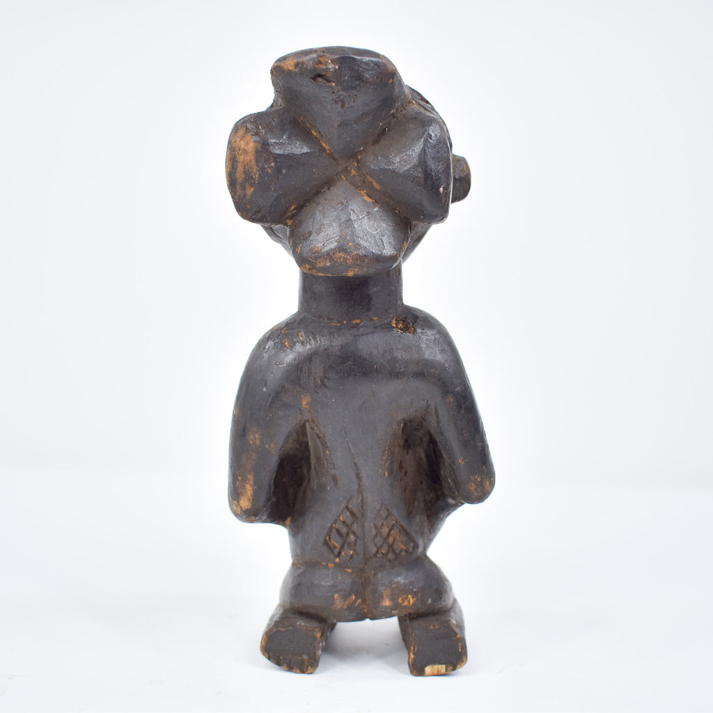 Luba Kneeling Female Figure with Bowl Congo