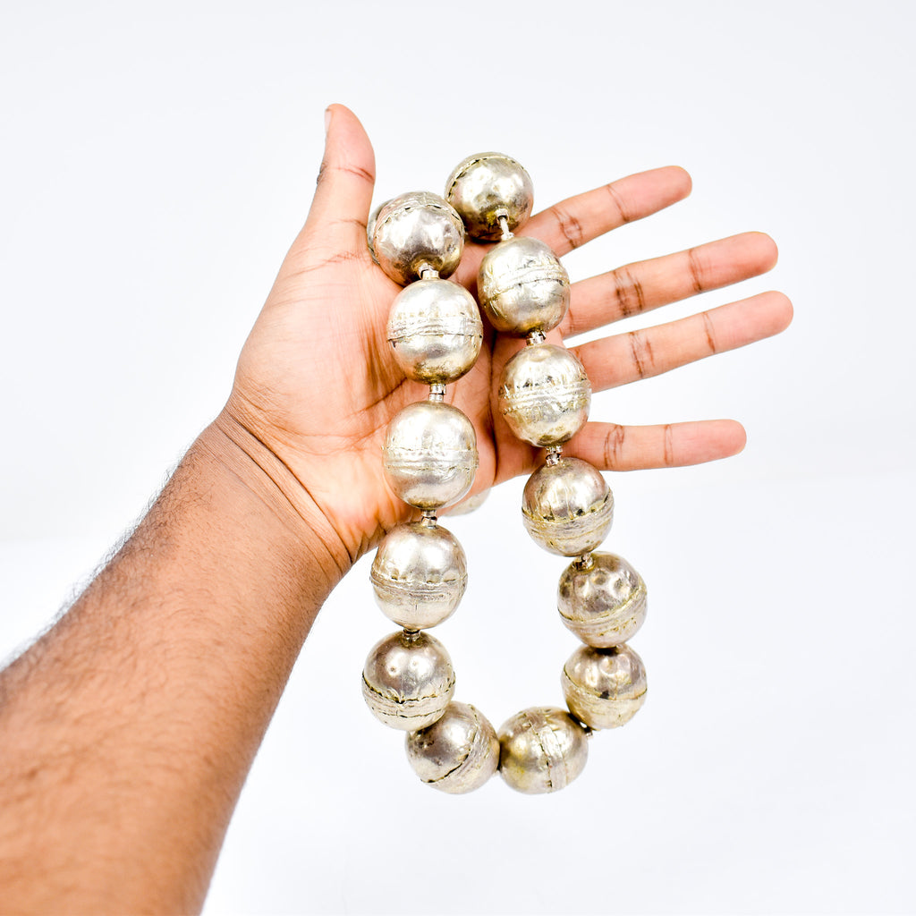 X-Large Ethiopian Silver Colored Metal Beads