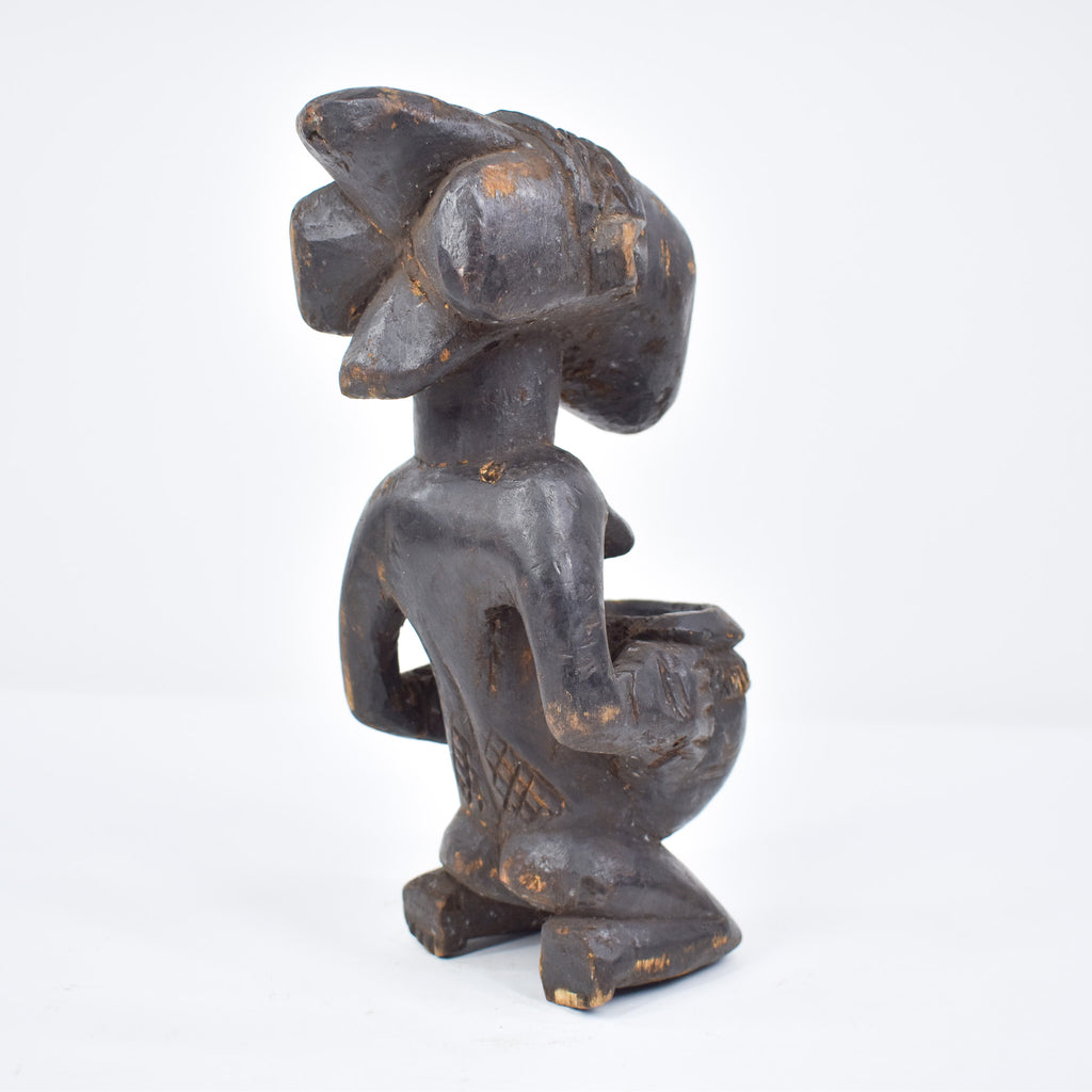 Luba Kneeling Female Figure with Bowl Congo