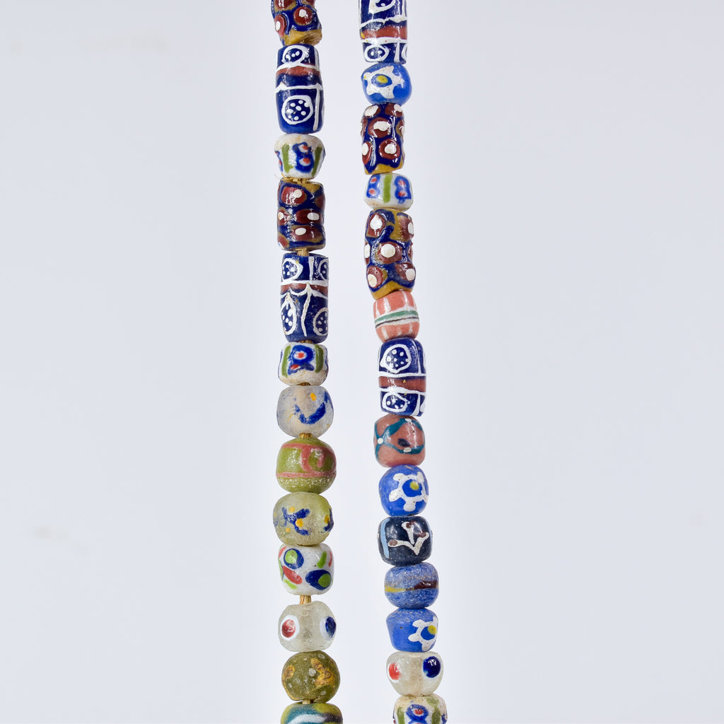Fancy Krobo "Recycled" Powder Glass Trade Beads 34 Inch
