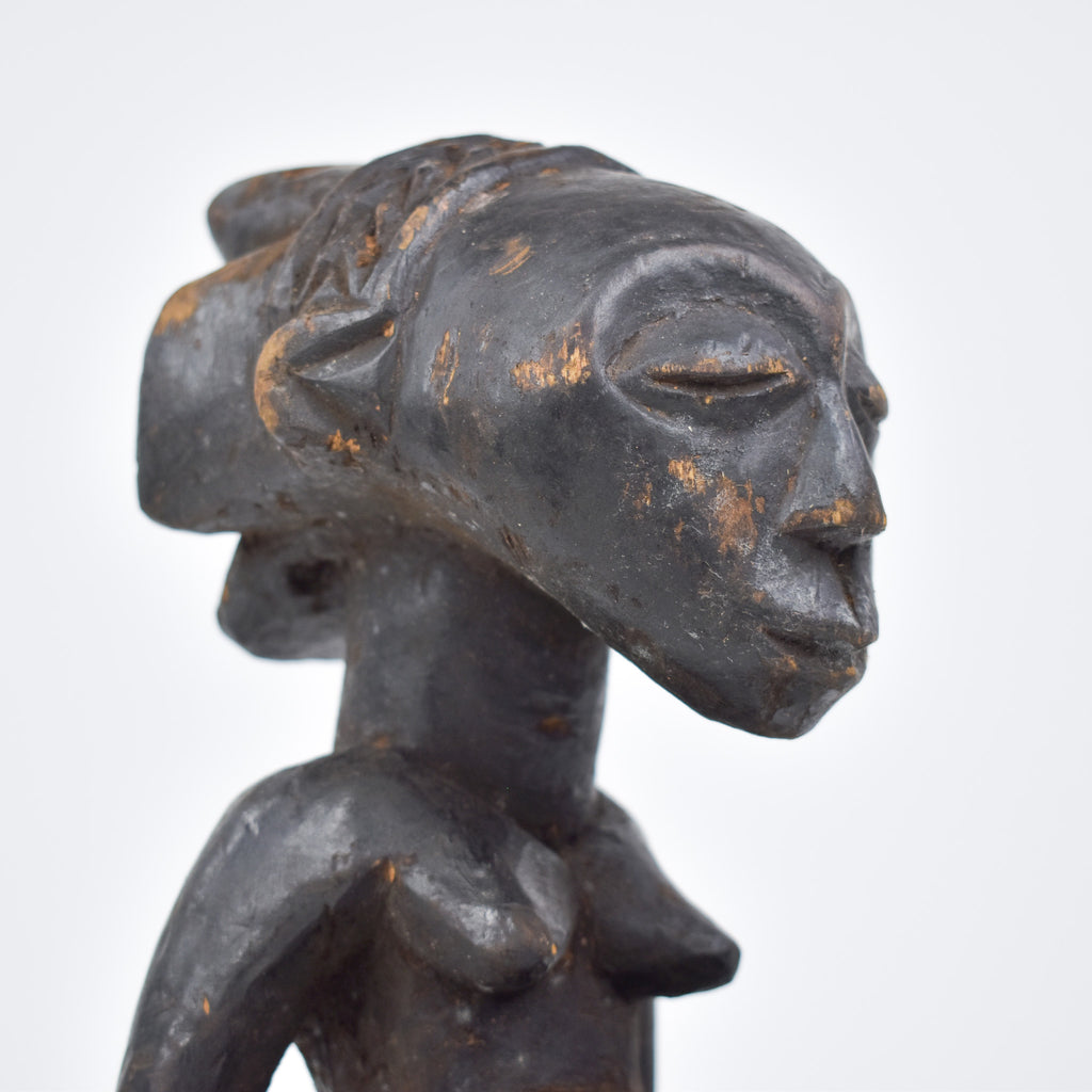 Luba Kneeling Female Figure with Bowl Congo