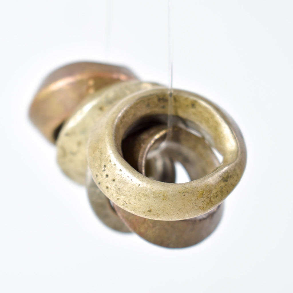 5 Brass Ring Beads Ethiopia