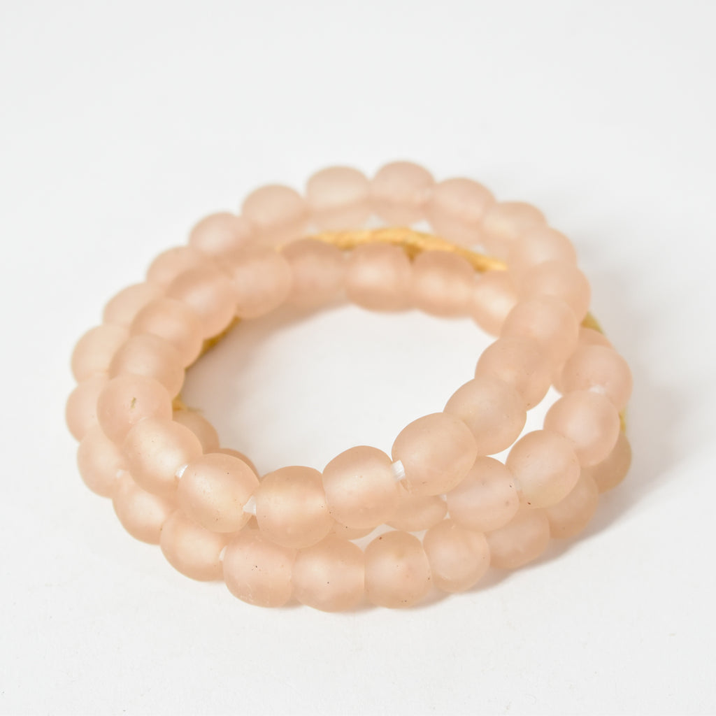 Pink Krobo Recycled Powder Glass Trade Beads