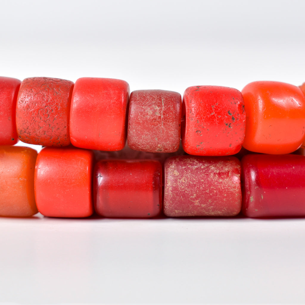 Old Bohemian Glass Red Trade Beads
