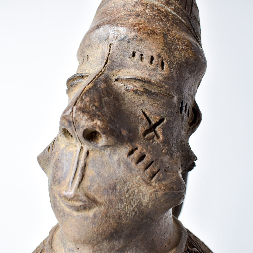 Mangbetu Figure Burial Clay Vessel Congo