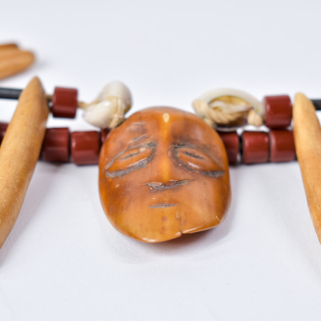 Lega Bone and Wood Necklace with Igiga Mask Pendant Congo