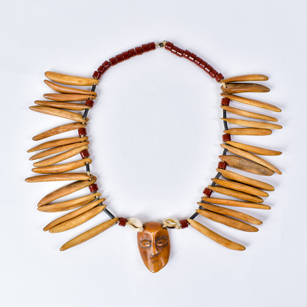 Lega Bone and Wood Necklace with Igiga Mask Pendant Congo