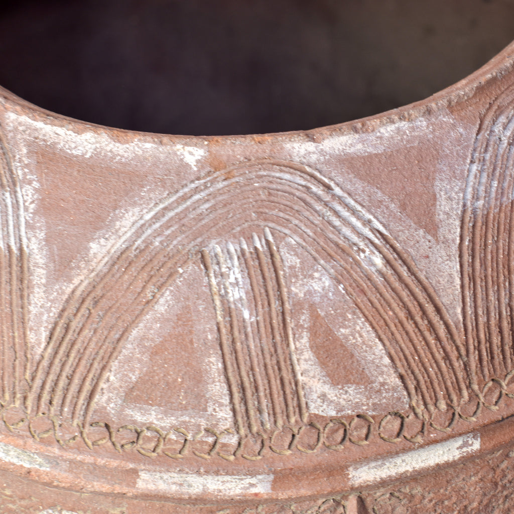 Bobo Clay Pot on Metal Stand Burkina Faso
