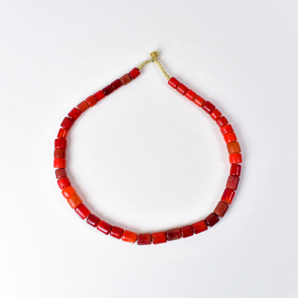 Old Bohemian Glass Red Trade Beads