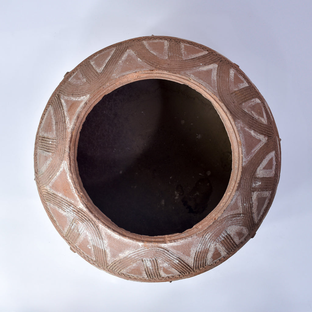 Bobo Clay Pot on Metal Stand Burkina Faso