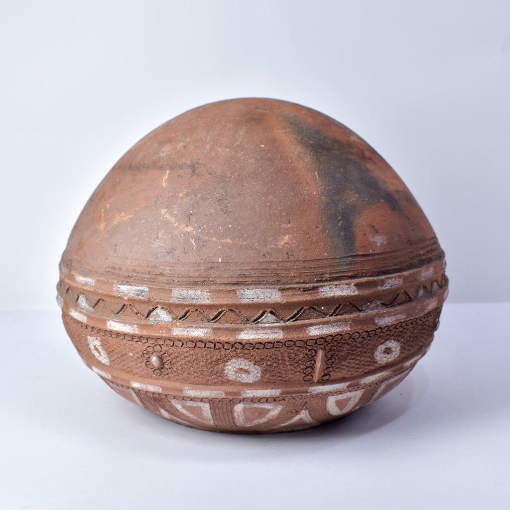 Bobo Clay Pot on Metal Stand Burkina Faso