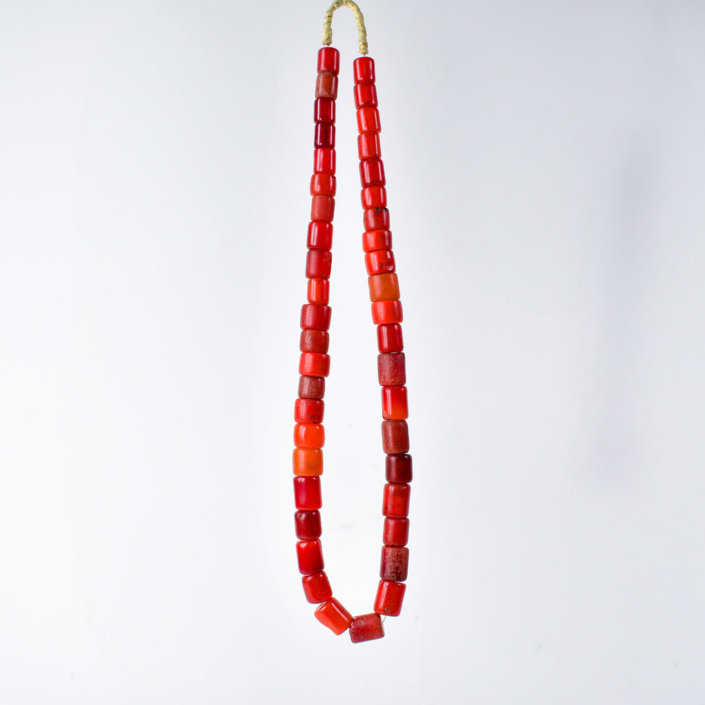 Old Bohemian Glass Red Trade Beads
