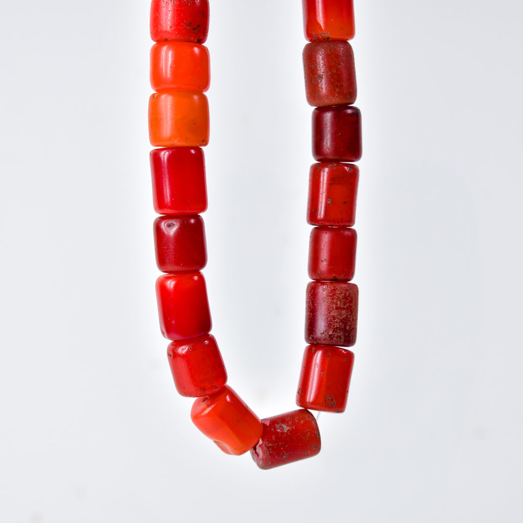 Old Bohemian Glass Red Trade Beads