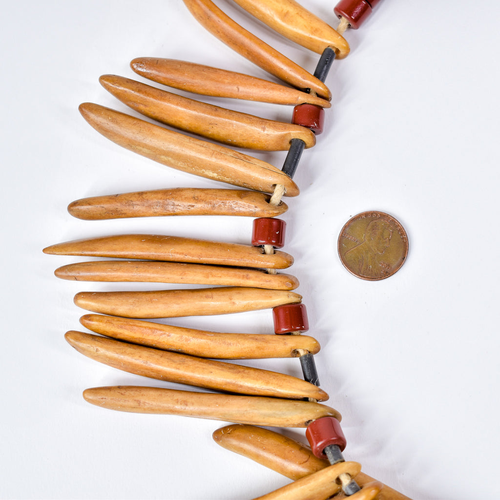Lega Bone and Wood Necklace with Igiga Mask Pendant Congo