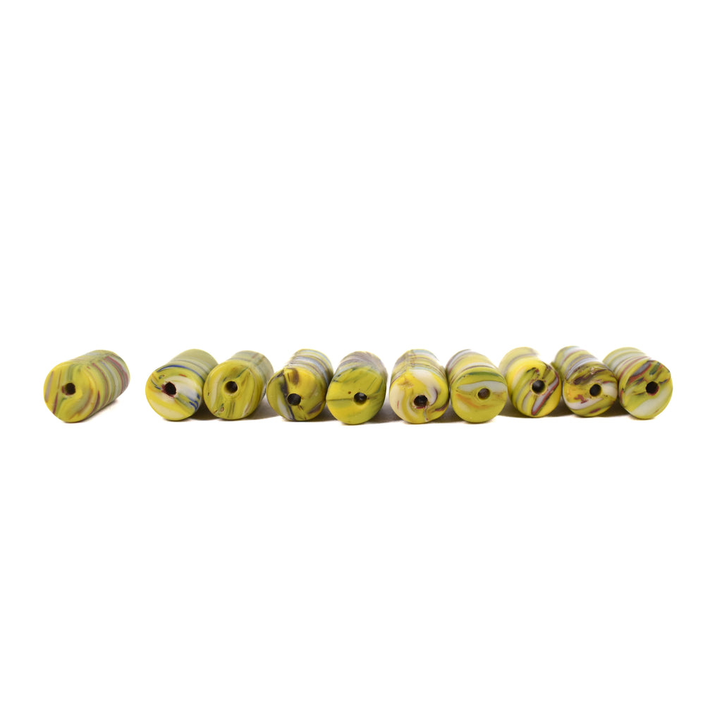 10 Yellow Venetian Trade Beads Ericson Collection