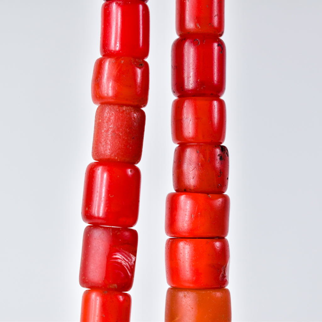 Old Bohemian Glass Red Trade Beads