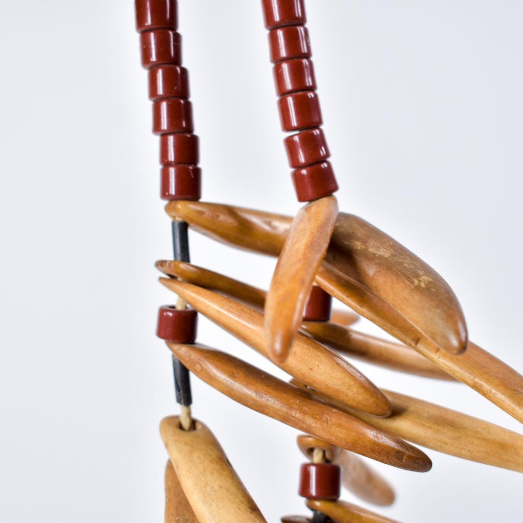 Lega Bone and Wood Necklace with Igiga Mask Pendant Congo